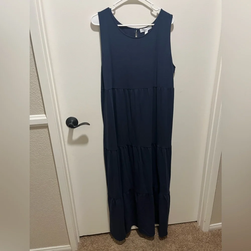 Sleeveless Navy Maxi Dress
